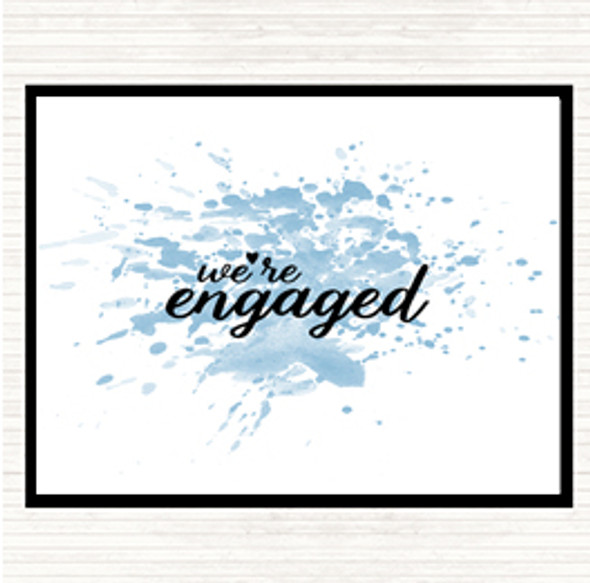 Blue White Engaged Inspirational Quote Placemat