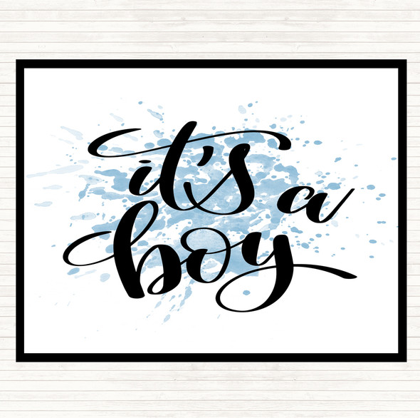 Blue White A Boy Inspirational Quote Placemat