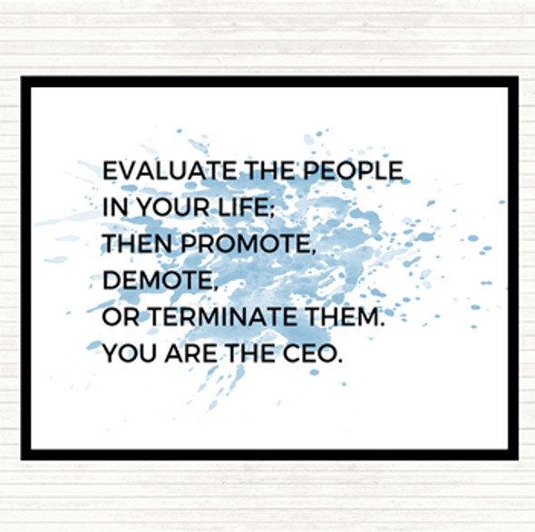 Blue White Evaluate The People In Your Life Quote Placemat