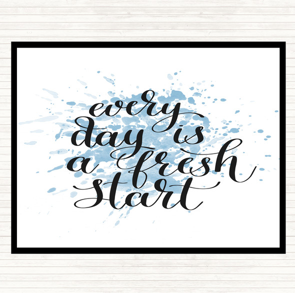 Blue White Every Day Fresh Start Inspirational Quote Placemat