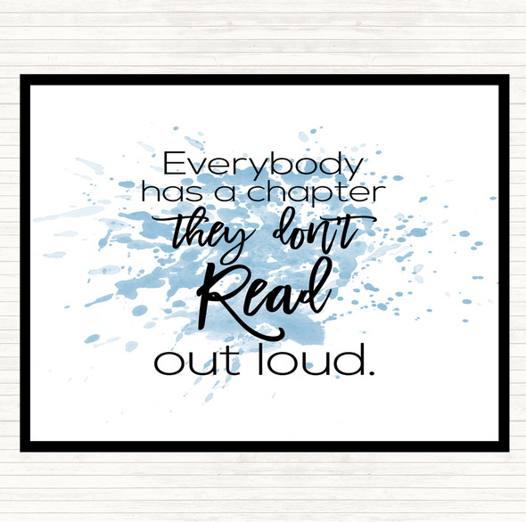 Blue White Everybody Has A Chapter Inspirational Quote Placemat