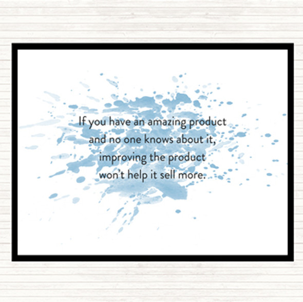 Blue White Amazing Product Inspirational Quote Placemat