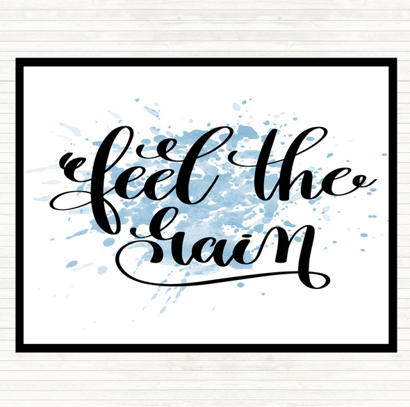 Blue White Feel The Gain Inspirational Quote Placemat