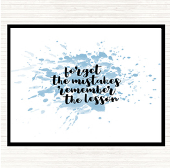 Blue White Forget Mistakes Inspirational Quote Placemat