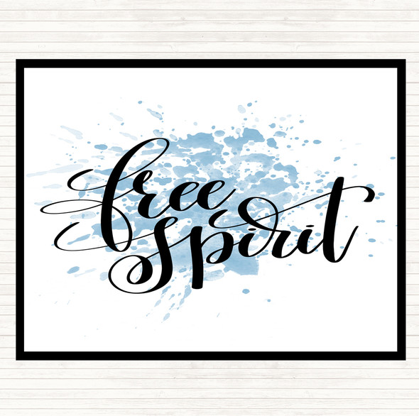 Blue White Free Spirit Inspirational Quote Placemat