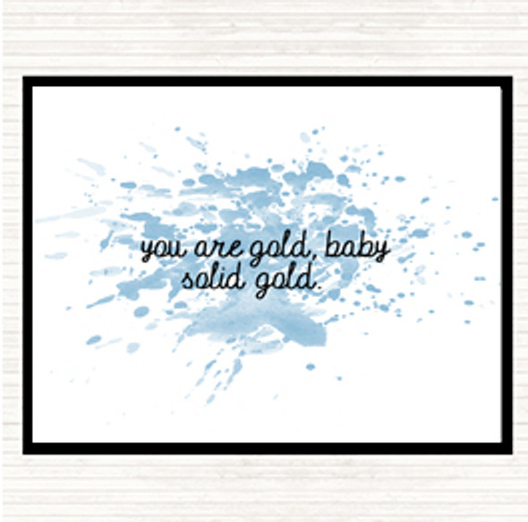 Blue White Gold Baby Inspirational Quote Placemat