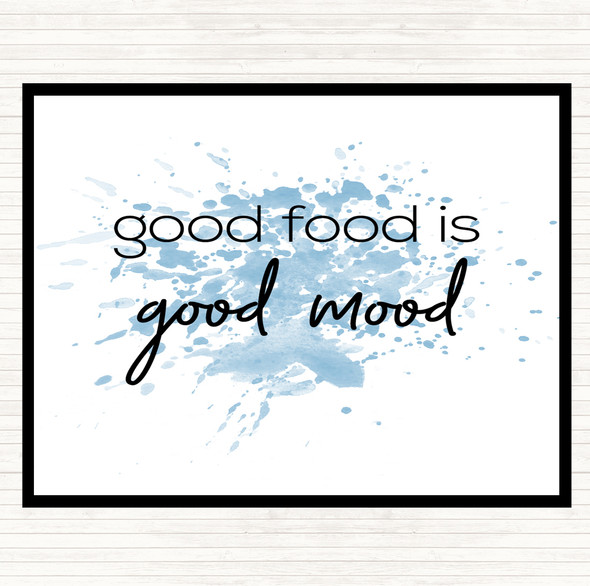 Blue White Good Food Inspirational Quote Placemat