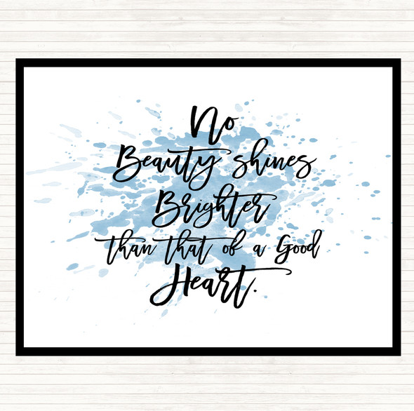 Blue White Good Heart Inspirational Quote Placemat