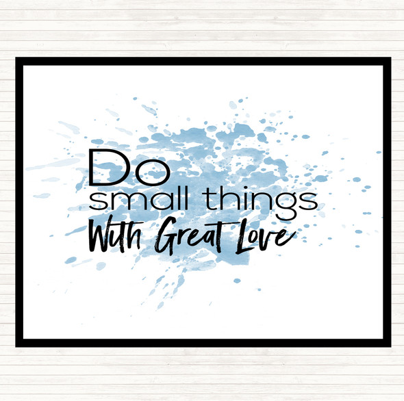 Blue White Great Love Inspirational Quote Placemat