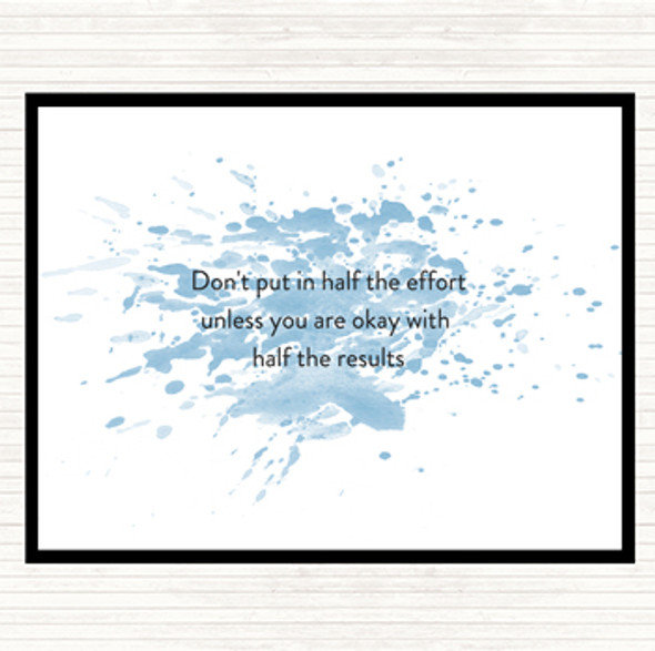 Blue White Half The Effort Inspirational Quote Placemat