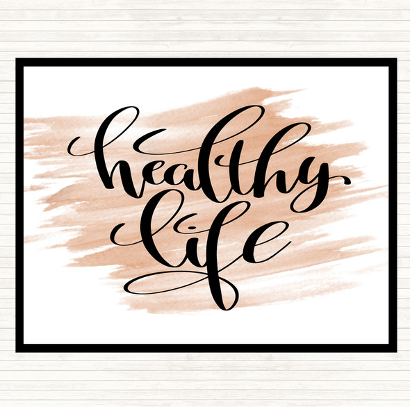 Watercolour Healthy Life Quote Placemat