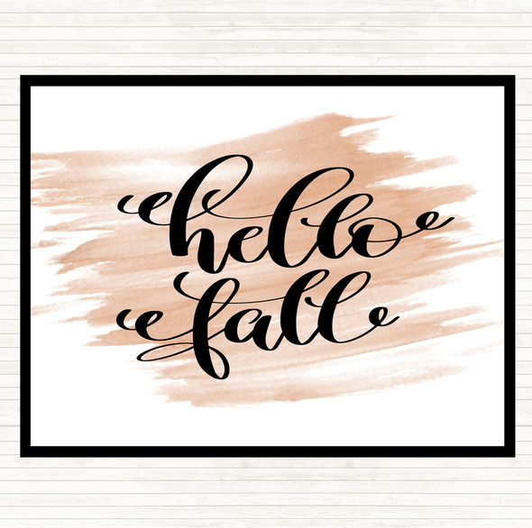 Watercolour Hello Fall Quote Placemat