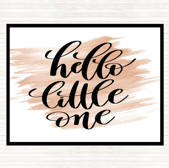 Watercolour Hello Little One Quote Placemat