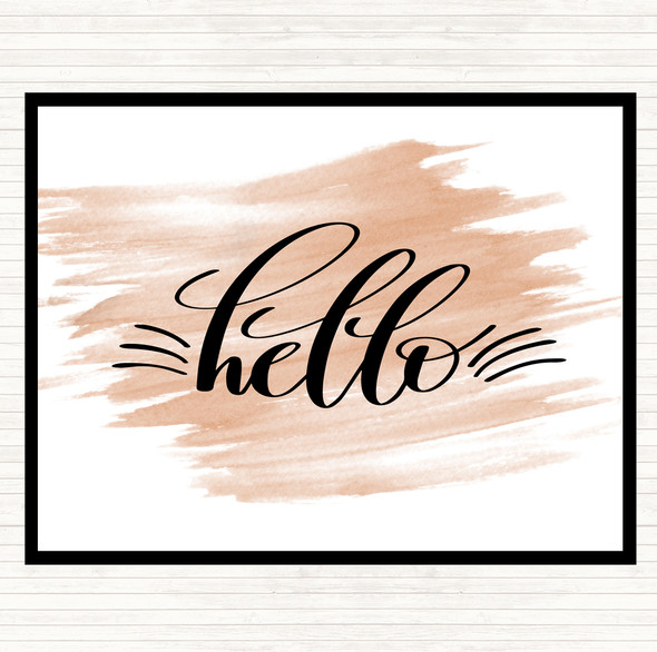 Watercolour Hello Quote Placemat