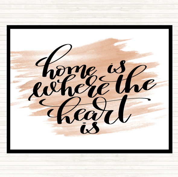 Watercolour Home Is Where The Heart Is Quote Placemat