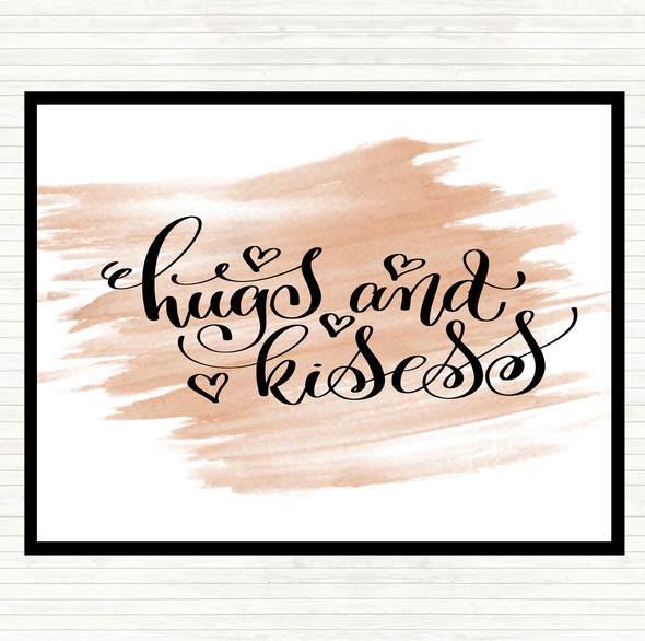 Watercolour Hugs And Kisses Quote Placemat