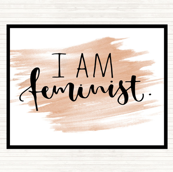 Watercolour I Am Feminist Quote Placemat