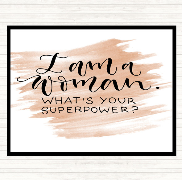 Watercolour I Am Woman Quote Placemat