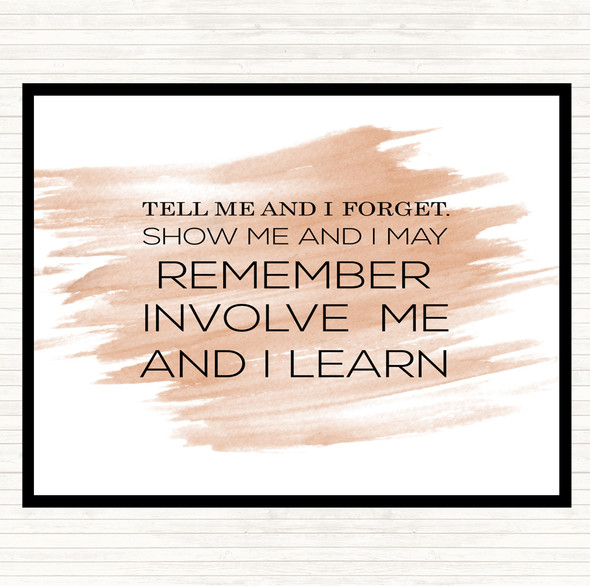 Watercolour I Learn Quote Placemat