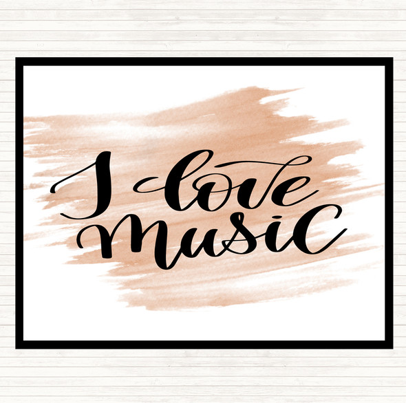 Watercolour I Love Music Quote Placemat