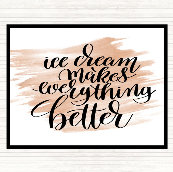 Watercolour Ice Cream Quote Placemat