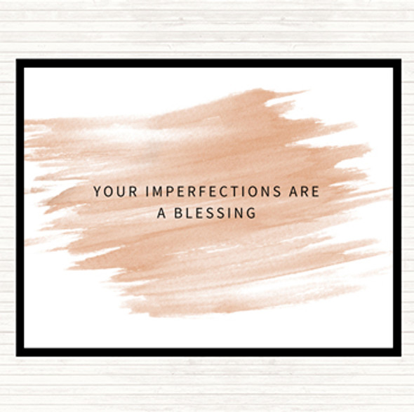 Watercolour Imperfections Are A Blessing Quote Placemat