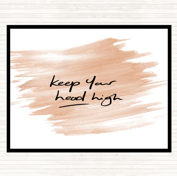 Watercolour Keep Head High Quote Placemat