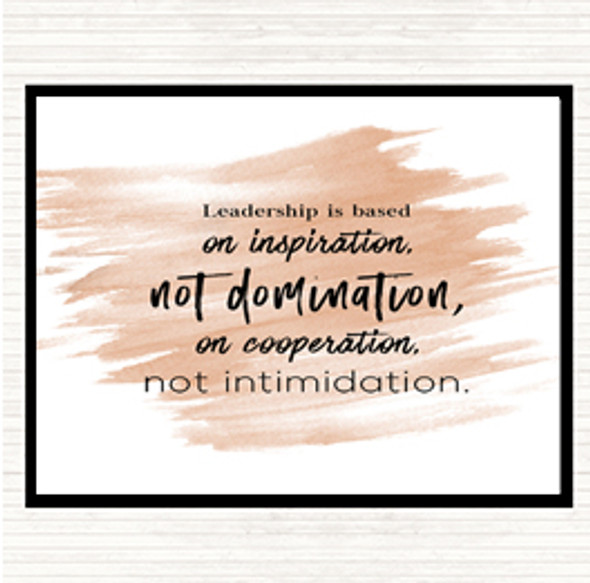 Watercolour Leadership Is Based Quote Placemat