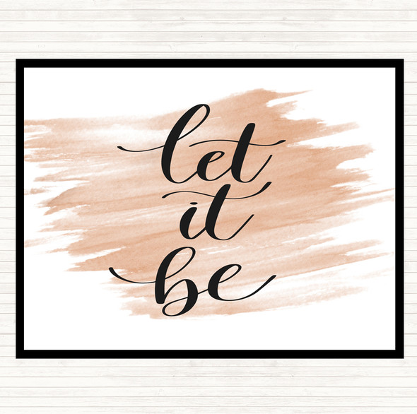 Watercolour Let It Be Swirl Quote Placemat