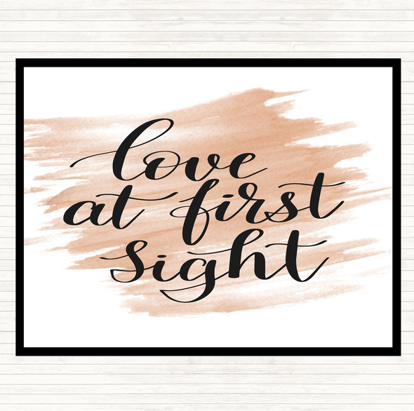 Watercolour Love At First Sight Quote Placemat