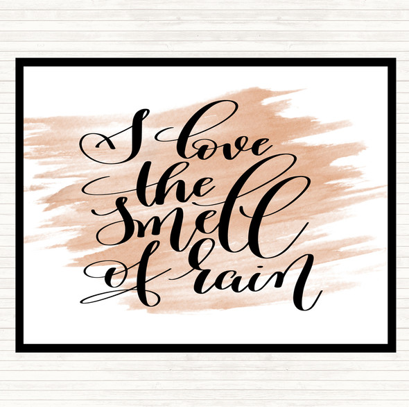 Watercolour Love The Smell Of Rain Quote Placemat