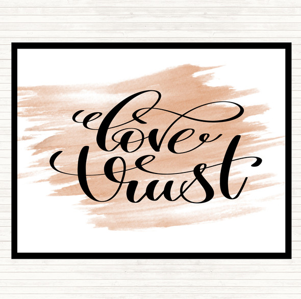 Watercolour Love Trust Quote Placemat