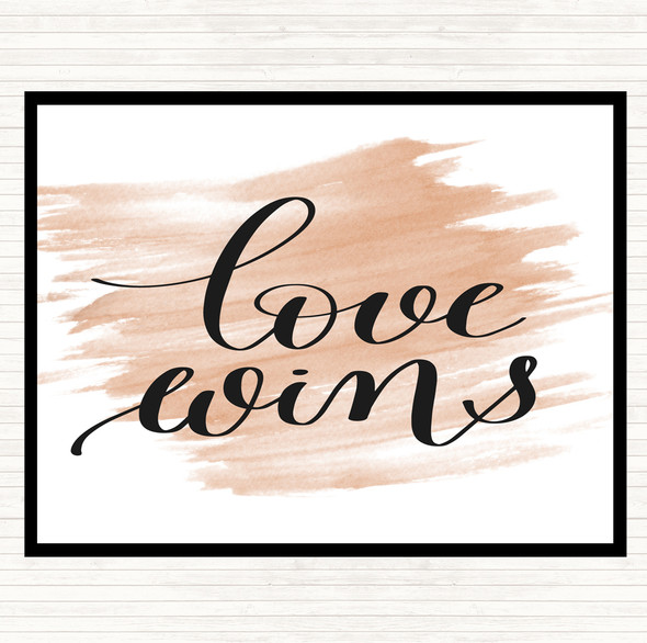Watercolour Love Wins Swirl Quote Placemat