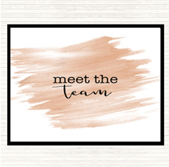 Watercolour Meet The Team Quote Placemat