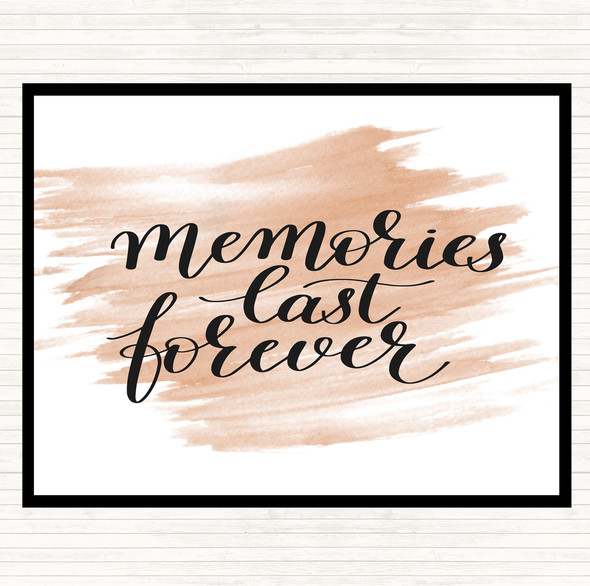 Watercolour Memories Last Forever Quote Placemat