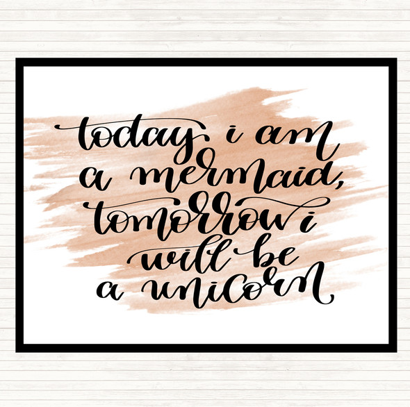 Watercolour Mermaid And Unicorn Quote Placemat