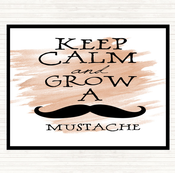 Watercolour Mustache Keep Calm Quote Placemat