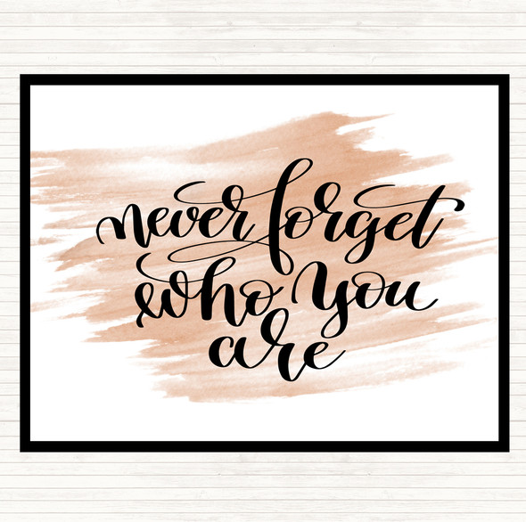 Watercolour Never Forget Who You Are Quote Placemat