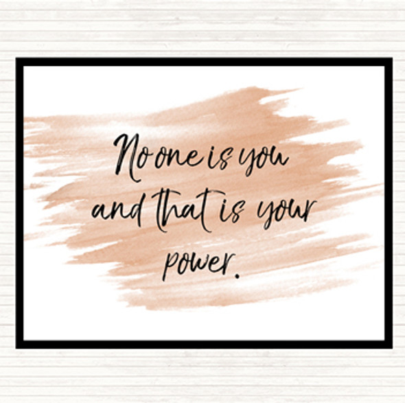 Watercolour No One Is You And That's Your Power Quote Placemat