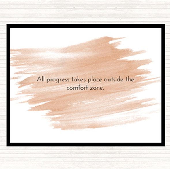 Watercolour Outside The Comfort Zone Quote Placemat