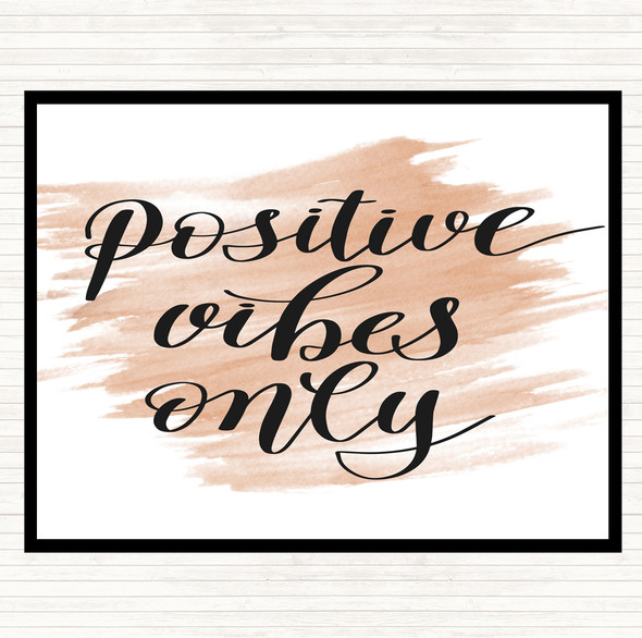 Watercolour Positive Vibes Only Quote Placemat