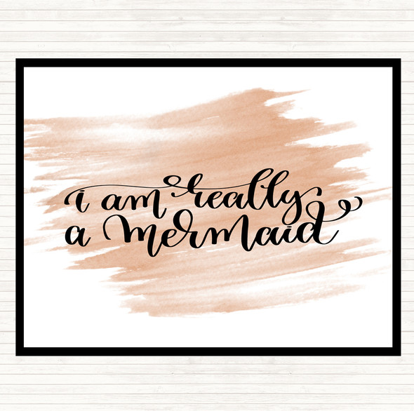 Watercolour Really A Mermaid Quote Placemat