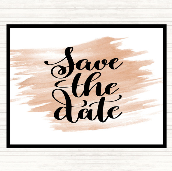 Watercolour Save The Date Quote Placemat