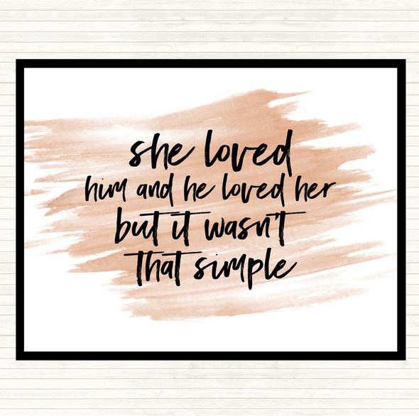 Watercolour She Loved Him Quote Placemat