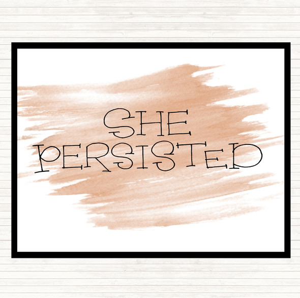 Watercolour She Persisted Swirl Quote Placemat