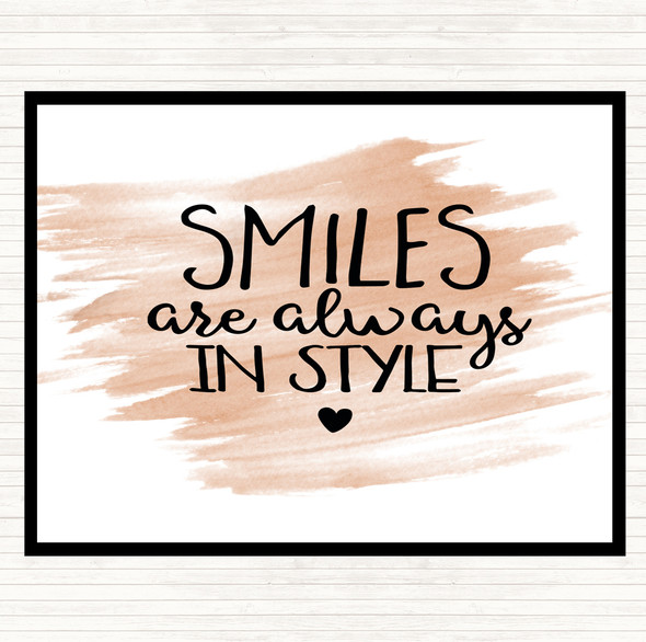 Watercolour Smiles Are Always In Style Quote Placemat
