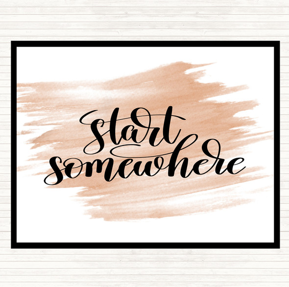 Watercolour Start Somewhere Swirl Quote Placemat