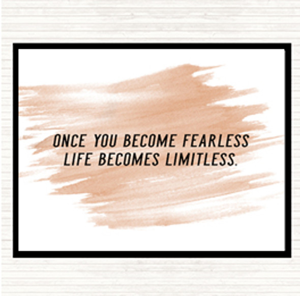 Watercolour Become Fearless Quote Placemat