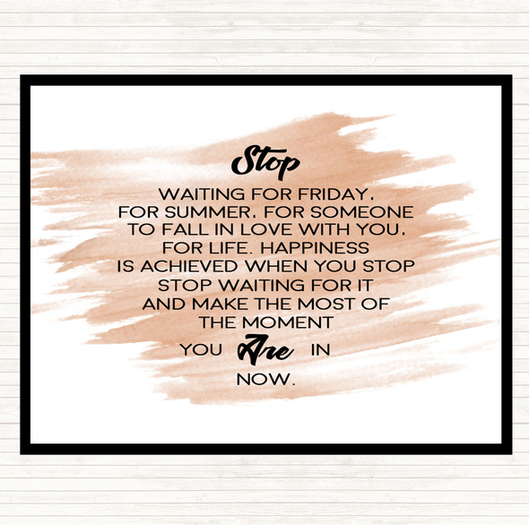 Watercolour Stop Quote Placemat