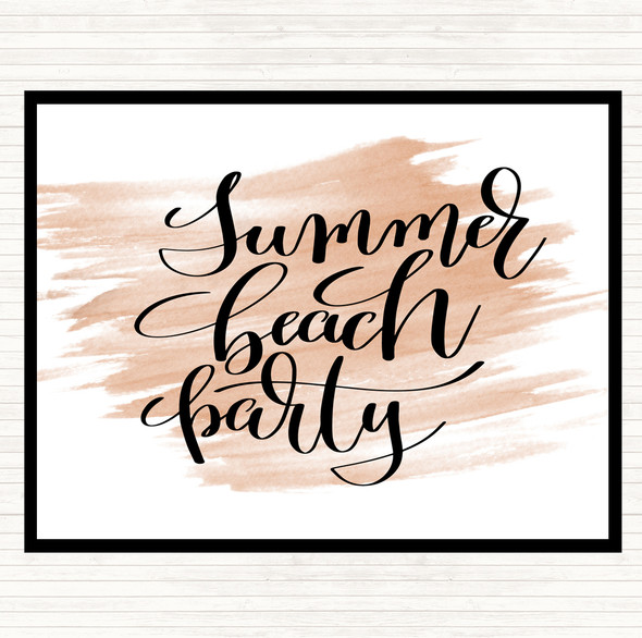 Watercolour Summer Beach Party Quote Placemat